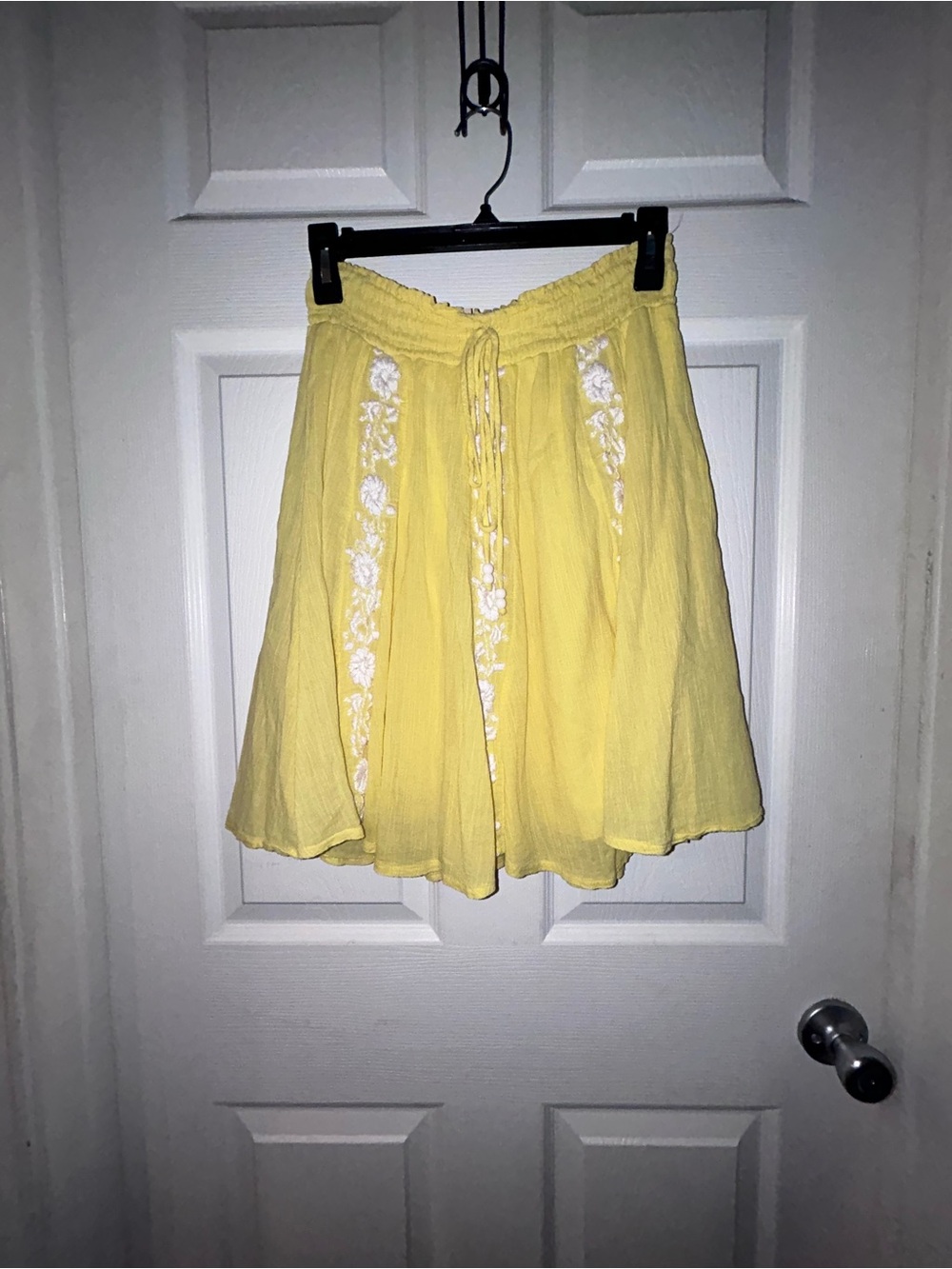 Vintage Y2K Ella Moss Yellow Embroidered Circle Skirt